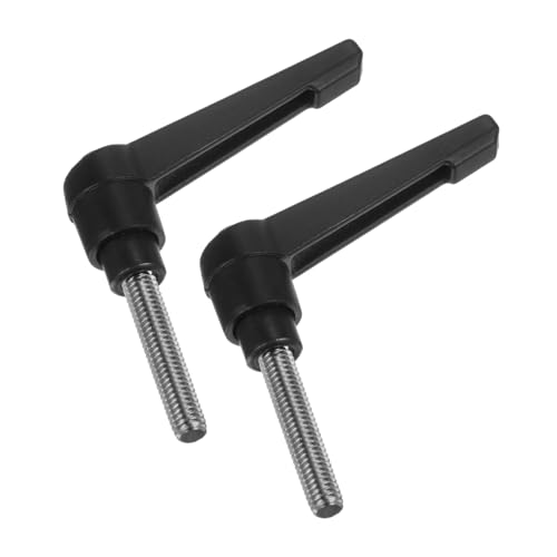 Image of uxcell 2pcs Clamping Lever Handles, M6 x 30mm 304 Stainless Steel Threaded Male Stud, Adjustable Handles Locking Quick Release Ratchet Push Button Bolt Knobs, Black