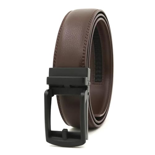 Genuine Leather Alloy Automatic Buckle Business Casual Luxury Belt for Men