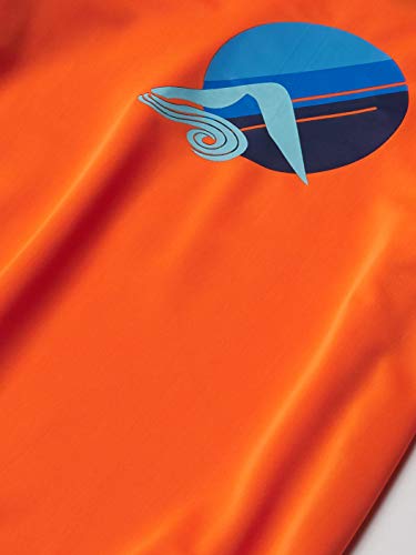 Image of Kanu Surf Boys' Paradise UPF 50+ Sun Protective Rashguard Swim Shirt, Seaside Orange, 2T