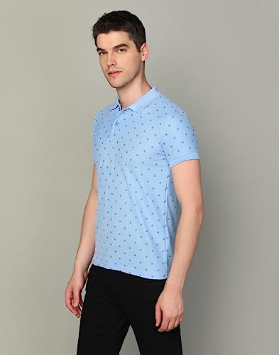 Image of INKKR Men's Printed Polo Neck Half Sleeve Multicolor T-Shirt