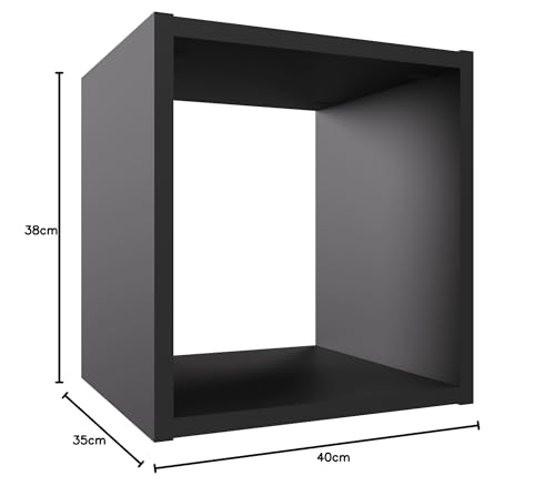 Cube rangement bois noir pour optimiser les petits espaces - 4