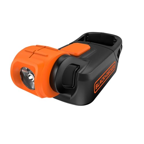 BLACK+DECKER BDCCF18N-XJ - Linterna LED sin cable, Cabezal giratorio 180°, Compacta y ligera, Hasta 11h de autonomía, 18V, Naranja, No incluye cargador ni batería