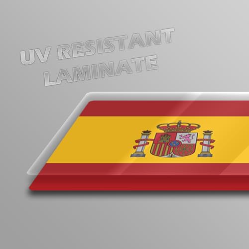 Image of World Country Flag Decal Stickers - Two Pack - for Cars Windows Bumpers Laptops Tablets Tumblers Cups Walls (Spain)