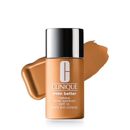 Clinique Even Better Makeup Liquid Foundation SPF 15 With Vitamin C For Dry + Oily Combination Skin Types | Medium Coverage + Natural Finish | Evens Skin Tone + Reduces Dark Spots, Ginger