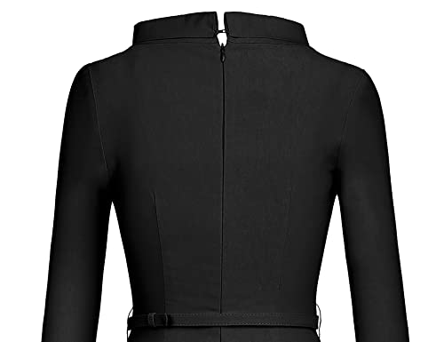 MUXXN Women's 1950s Vintage 3/4 Sleeve Elegant Collar Cocktail Evening Dress4