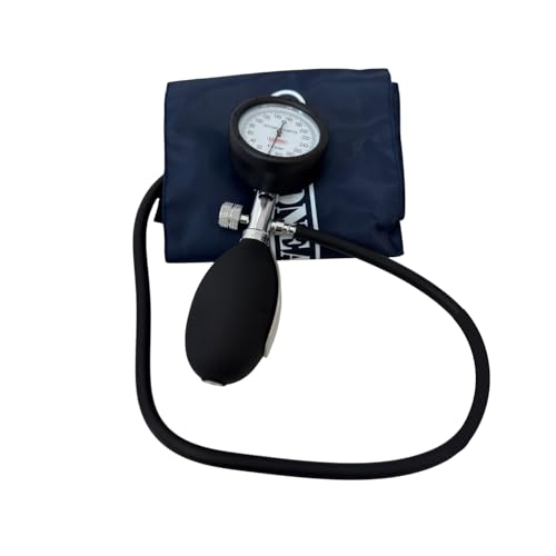 LAMONEA - Sfigmomanometro Manuale Professionale Aneroide Palmare con Pompa, Certificato CE - Misuratore di Pressione da Braccio con Pompetta e Custodia - Bracciale per Adulti - LAM/MC-30A