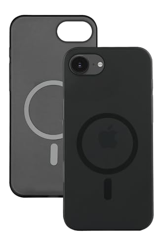 Image of amazon basics Luxury Paper Thin Case Cover for iPhone 16E | Matte Finish | Compatible with magsafe | (Black, iPhone 16E)