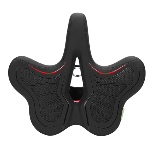 Asiento de bicicleta, sillín de bicicleta, cómodo y ancho, cojín amortiguador de golpes con acolchado de espuma, asiento impermeable para bicicleta de montaña para hombres y mujeres