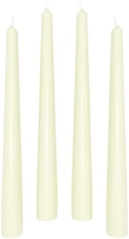 Sonedly 8 inch Taper Candle 4 Pack - Unscented Hand-Dipped Tapered Candles Long Burning Perfect for Home Interior - Dripless and Smokeless Tapered Candles for Home - 6-Hour Burning Ivory Candles