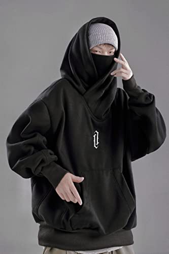 Niepce Inc Streetwear Men's Oversized Heavyweight Hoodie with Neck Gaiter3