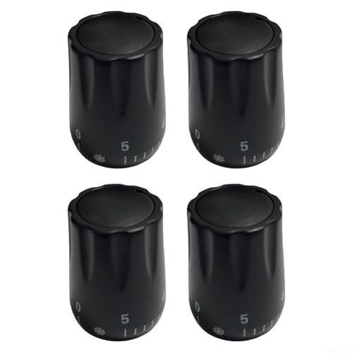 4 piezas de válvula termostática para volante de mano M30x1-5 rosca a prueba de fugas negro blanco plástico sellado hermético fácil instalación radiador (negro)