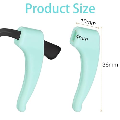 Image of Obtheleg Anti-Slip Silicone Eyeglass Ear Grips (4 Pairs) | Comfortable soft glasses ear hooks, non-slip temple tips retainer holders for sunglasses and spectacles.
