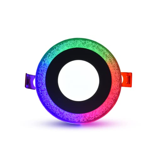 Image of Murphy 6 Watt (3+3W) Round Double Colour Led Conceal Panel Light, Ceiling Light with 2 Year Warranty(Multi Color+CW,Pack of 2)