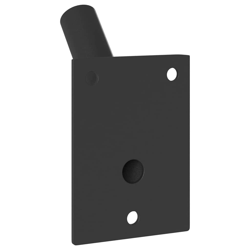 Fahnenhalter Schwarz Stahl Wandhalterung für Fahnenmasten bis 21 mm, 10,5 x 7,5 x 0,25 cm, rostbeständig für Balkon, Garten, Terrasse, Innen und Außenbereich