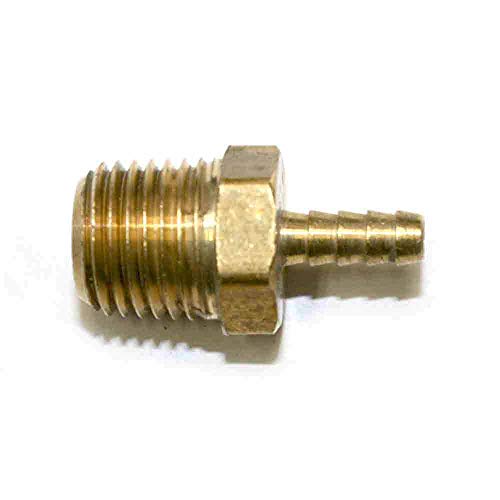 Interstate Pneumatics FM42 Brass Hose Barb Fitting, Connector, 1/8 Inch Barb X 1/4 Inch NPT Male End-Pack of 2