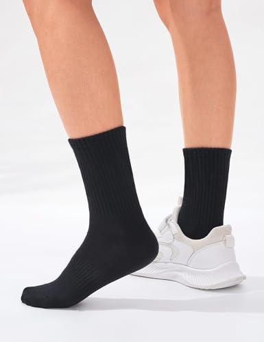 Image of Somaibo 6 Pairs Kids Boys Girls Socks Athletic Basketball Soccer Football Cotton Crew Sock with Retro Stripes