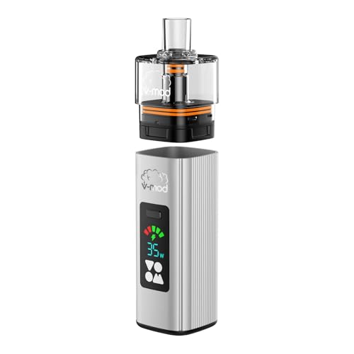V-MOD Cigarette Electronique Kit, Pod System 5ml, Batterie 1000 mAh, Puissance Variable de 7-35 W, Modes DTL/RDL/MTL, Sans E Liquide (Argent)