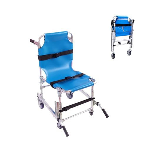 Chaise d'escalier EMS pliable en aluminium léger avec 4 roues pour transfert