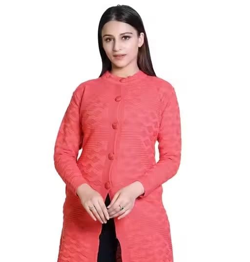 Arrezo Daffodils Women’s Embroidered Woollen Coat – Long Sleeve Winter Wool Coat-image-14