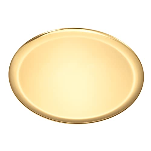 Stainless Steel Tray,Round Jewelry Tray,Cosmetic Storage Tray,Service Tray,Decorative Tray,Multi-uses Storage Tray Organizer Plate (Gold) Cover