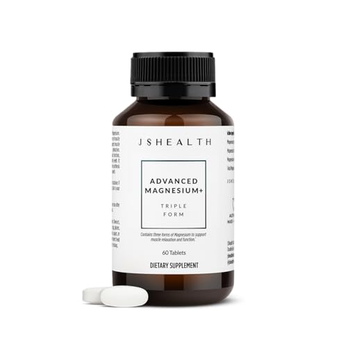 JSHealth Magnesium Supplement for Sleep. 400mg Triple-Form Glycinate Citrate Amino Acid Chelate. By Nutritionist Jessica Sepel (60 Tablets)