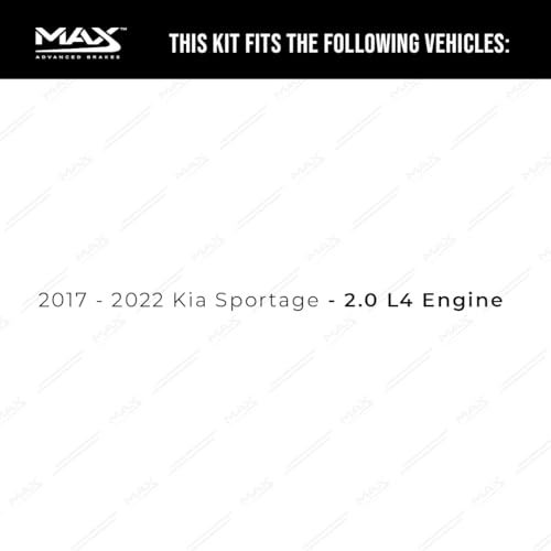 Image of Max Advanced Brakes Front Brake Kit Compatible With 2017 2018 2019 2020 2021 2022 Kia Sportage w /2.0 L4 Engine Replacement Premium OE Disc Brake Rotors and Ceramic Brake Pads