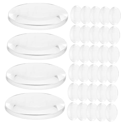 VILLFUL 60pcs Biconvex Lens Physics Optical Lens Middle School Optical Lens Clear Optical Lens Optical Lens for Teaching Lenses Telescope Experiment Learning Transparent Acrylic