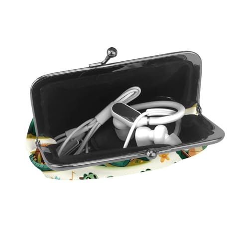 Pu Leather Buckle Coin Purse Gator-Music-Party Girls Kiss-Lock Change Purse Wallets4