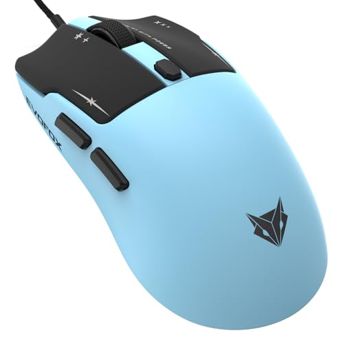 Image of EvoFox Performance Series Ghost Air Ultra Lightweight Gaming Mouse, Upto 1000Hz Polling Rate & 12400 DPI, Honeycomb RGB Lighting, Fully Programmable with Windows Software & On-Board Memory, Blue