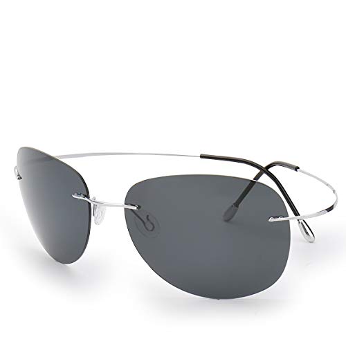 Ultra-light Flexible Pure Titanium Rimless Polarized Sunglasses