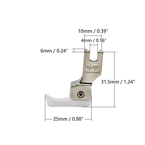Image of Othmro #TCR Industrial Sewing Machine Presser Feet 1 /16inch Hinged Sewing Presser Foot Plastic and Steel Presser Feet with Right Guide for Single Needle Industrial Sewing Machines White Silver