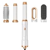 TANSHINE 5 in 1 Hair Dryer Brush Air Styler,Blow Dryer Brush Volumizer,Round Brush Blow Dryer,Hot Air Brush Hair Curler,Detachable Hair Dryers Air Curler for Women,Auto Wrap Curling Iron Hair Styler