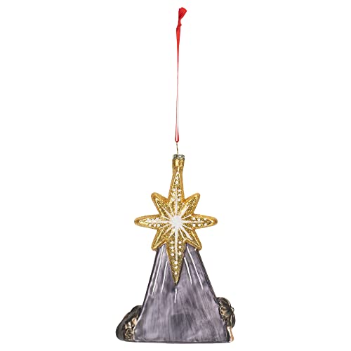 Demdaco Midnight Blue Star Over Bethlehem 6.5 X 4 Blown Glass Decorative Hanging Ornament #TOP4