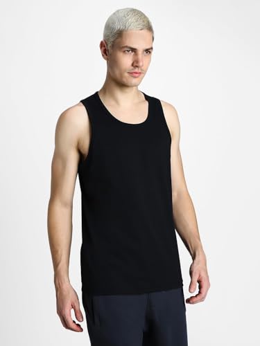 Image of Veirdo Men's Sleeveless Cotton T-Shirt, Solid Plain Sando for Beach Wear, Casual Wear & Summer Comfort, Comfortable Fabric (Sizes S to 2XL) (Pack of 3)