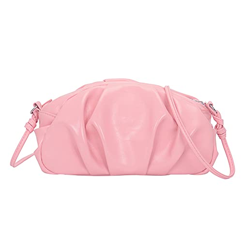 Umhängetasche in Wolkenform, weich, glänzend, PU, mit Reißverschluss und Metallschnalle, elegant und süß, geeignet für Arbeit, Einkaufen und Alltag Cover