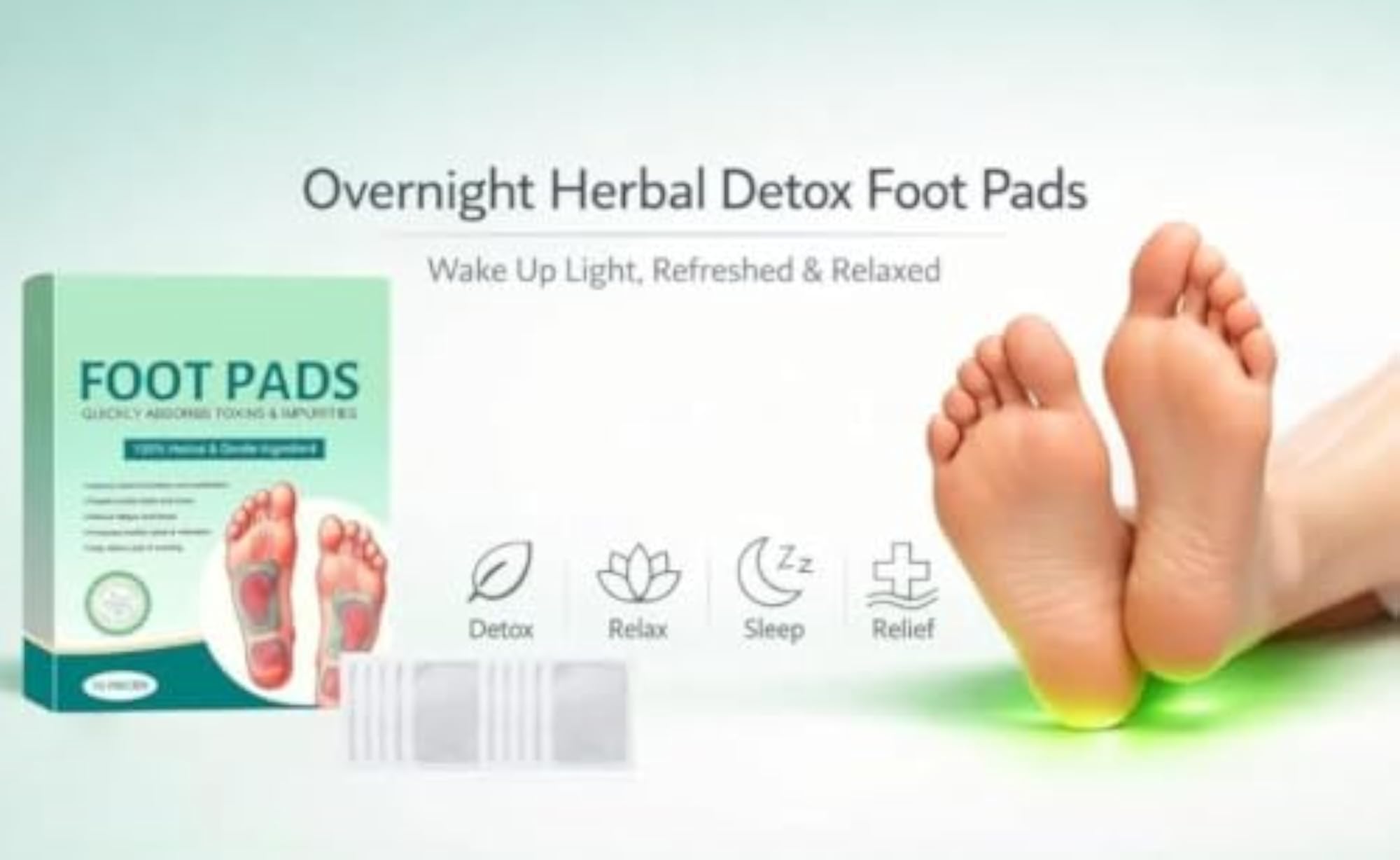 Bamboo Vinegar Herbal Foot Patch, Pack of 2 for Natural Care