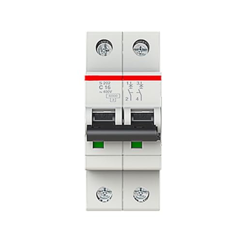 Disjoncteur miniature S202-C16 ABB 2P 16A pour protection électrique