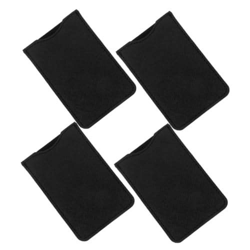 MUSISALY 4Pcs PU Leather Hair Comb Pouch Durable Storage Case for Shears and Eyelash Tweezers Portable Organizer for Home and Travel Use Black Dandruff Comb Pouch