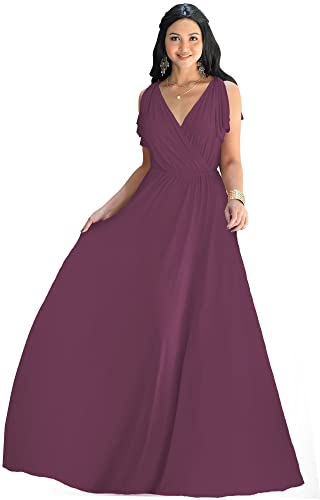 Image of KOH KOH Womens Long Sleeveless Bridesmaid Wedding Guest Prom Maxi Dress