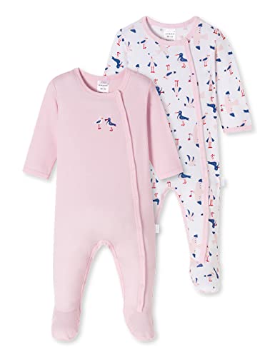 Schiesser Baby-Mädchen 2PACK Anzug mit Fuß Kleinkind-Schlafanzüge, rosa...