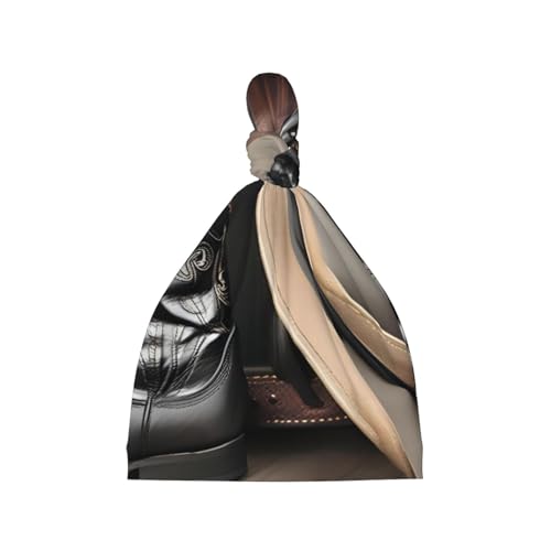 Newborn Baby Hat, Cowboy Hat Western Boots Print Soft Top Knot Beanie Cap, Cute Baby Headwear for 0-6 Months Black