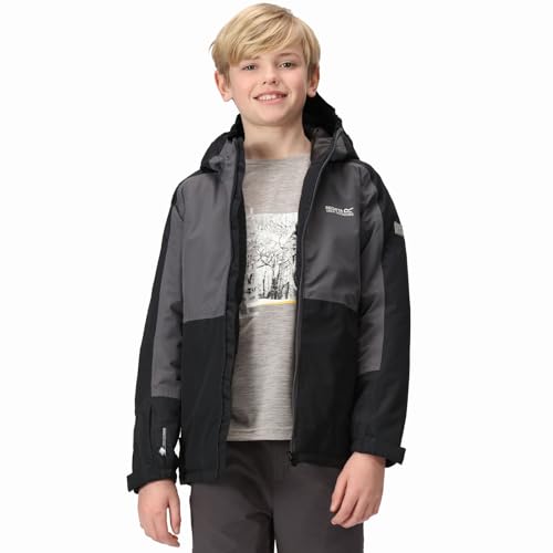 Kids Beamz III Waterproof Hooded Warm Winter Outdoor Jacket - Black Seal