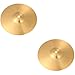 SUPVOX 2pcs 8 Inch Brass Crash Ride Hi-Hat Cymbals for Beginners and Professionals, Golden Drum Percussion Instrument