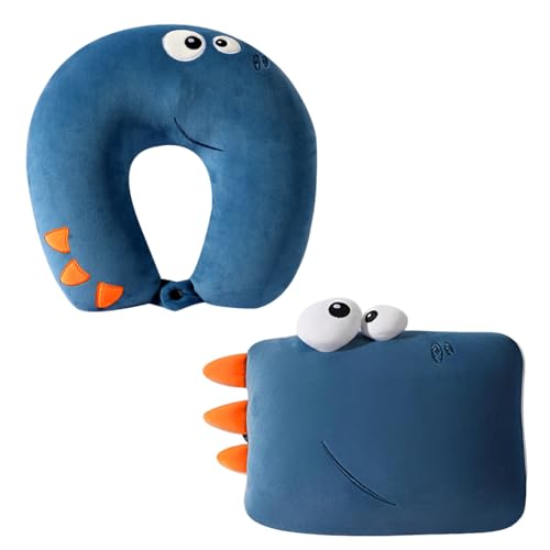 HOVCEH Reisekissen Kinder, 2 in 1 Nackenkissen Kinder, Ultraweich U-Geformte Nackenhörnchen Kid Auto, Niedlichen Dinosaurier Nackenkissen,...