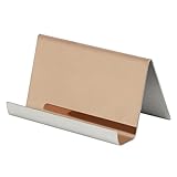 East Leaf カードスタンド カード立て 名刺スタンド ステンレス 卓上 おしゃれ ショップカード 美容室 受付 スマホスタンドにも (ローズゴールド（1個）)