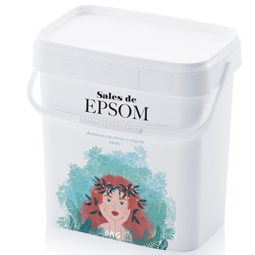 Bioky Sales de Epsom 6kg | Sales de Baño Relajantes – Sulfato de Magnesio Puro para Bienestar y Relajación – Revitalizante y Sin Aditivos - Diferentes Formatos Disponibles (6KG)