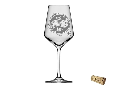 eXODA copa de vino signo zodiacal Piscis 350ml apta para lavavajillas con grabado preciso ideal para ocasiones festivas y noches sociales
