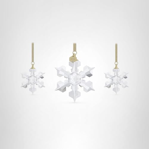 image for Swarovski Annual Edition Set of Snowflake Ornaments, White Crystals, P