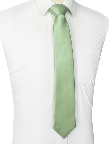 Image of JEMYGINS Solid Color Tie Mens Necktie for Business and Wedding