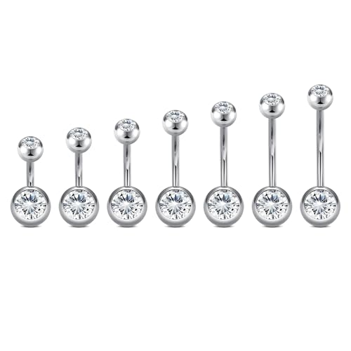 VCMART 14g Belly Button Ring Belly Button Piercing Belly Rings Surgical Steel Belly Button Rings 6mm...